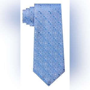 Calvin Klein Men's Slim Lattice Medallion Tie Blue One Size